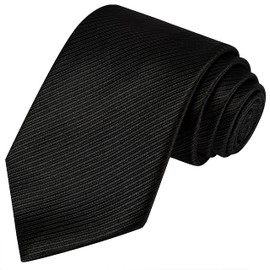 KissTies Mens Necktie Classic Stripe Ties For Men, Black, One Size