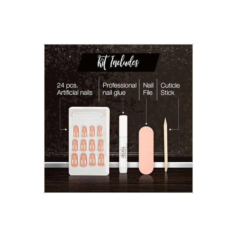 Ardell Nail Addict - Juego de uñas artificiales, latte