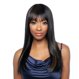 Mane Concept Unprocessed Human Hair Full Wig Trill TRM117 Straight Full Bang 22 Inch (FS1B-30)