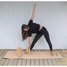 LIGA Organic Cork Yoga Block, Non-Slip Yoga Brick for Balance, Sustainable and Eco-Friendly, 1 Block