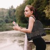TENDYCOCO Shoulder Bag Mesh Beach Bag Woven Cotton Hollow for