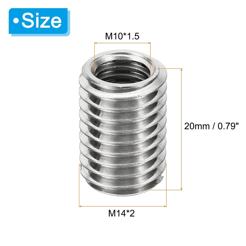 PATIKIL Thread Adapter Sleeve Reducing Nut M14 x 2 Male