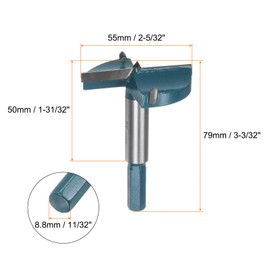 HARFINGTON Forstner Drill Bit 55mm (2-5/32") Carbide Forstner Bits Wood Hinge Hole Opener Cutter with Hex Shank for Woodworking Drilling