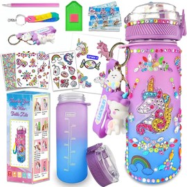 Kit de Manualidades para Niña, Diamond Painting para Niños de Botella Agua Decora Tu Propio Kit de Botellas de Agua con Botella Agua DIY y Pegatinas de Diamantes para Regalos de Navidad Niña 4-9 Años