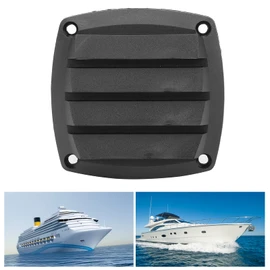 Joyzan Louvered Boat Vent, Marine Flush Plastic Thru Vent Hull Cabin Grill Air Cover Exhaust Soffit Rectangle Stamped hose Deck Plates Replacement Part for RVs Ships Yacht Kayak Outdoor 3inch Black