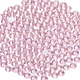 3000PCS SS8/2.5mm Crystal Rhinestones (Light Pink), Bedazzling Flatback Glass Rhinestones for Crafting DIY Nail Art Makeup Decoration, Gems Diomand Charms for Tumbler Shoes Clothing Mug