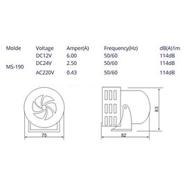 114db High Decibel Alarm, POWERTOOL Wired Loud Fire Alarm Siren for Emergency Evacuation Security Protection System, School, Station (220V)