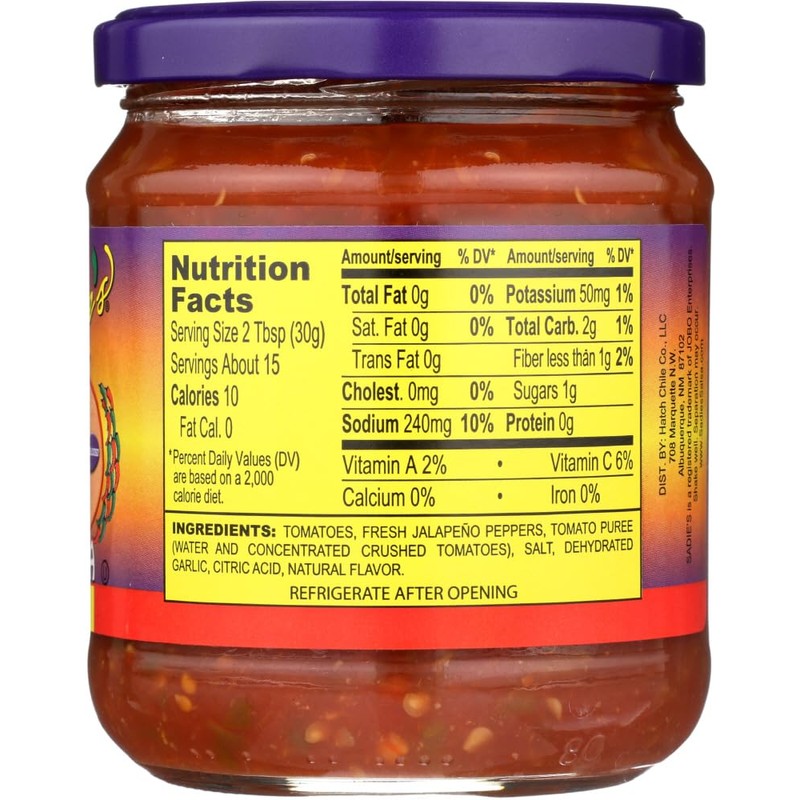 Sadie's of New Mexico Salsa, Hot 16 Oz (Pack of