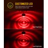 Partsam 2Pcs Clear Glass Lens Red LED Watermelon Lights, Round