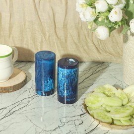 Farmhouse Cute Salt and Pepper Shakers Set Spice Dispenser Set of 2 Bottles for Kitchen Cooking Table Best Farmhouse Kitchen Decoration, Kitchen Décor for Home Restaurants Wedding Décor. (BLUE)