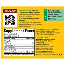 High Absorption Magnesium Citrate 250 mg Softgels - Count: 60