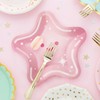 Cheerland Rainbow - Plato de papel desechable holográfico en forma
