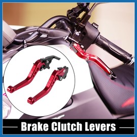 A ABSOPRO Pair Red Motorcycle Motorbike Handlebar Short Brake Clutch Levers Item Replacement