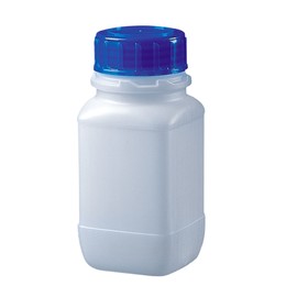 neoLab HDPE Wide Mouth Square Bottles with PP Blue Screw Cap, 250 ml Capacity, 128 mm Height x 59 mm Diameter
