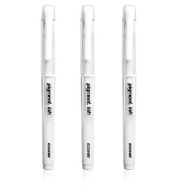 3Pcs White Gel Pens for Art, Gelly Roll Pens 1mm White Fine Liner Art Pen for Black Paper Highlighter Ink Rollerball Pens for Artists Colouring Drawing Writing Sketching