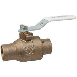 NIBCO, S-585-80-LF, Solder Full Port Ball Valve, Cup to Cup, Brass, 3/8 in.
