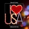 GLOWNOVA 50L Lighted Red, White and Blue Patriotic Window Silhouette