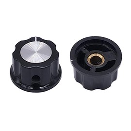 Szliyands Potentiometer Knobs A01 15mm Top Rib Handle Non-Slip 6mm Copper Hole Diameter Swivel Control Cover 25pcs