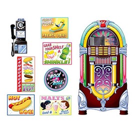 Soda Shop Signs & Jukebox Props Party Accessory (1 count) (8/Pkg)