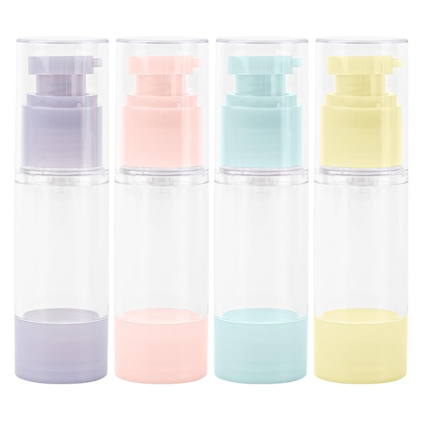 Framendino, 4 Pack Airless Pump Bottles Set 1oz 30ml Refillable