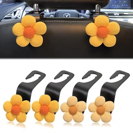 LZYDKH 4PCS Car Seat Headrest Hook, Flower Car Seat Organizer Hooks Universal Back Storage Hooks Auto Hanger Storage Car Accessories for Hang Bags Purses Handbags Grocery