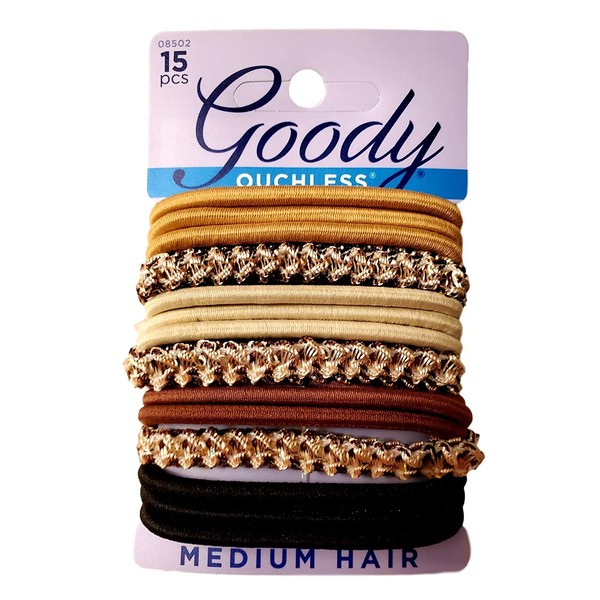 Goody Corporate Ouchless Elastic, Primal Neutrals, 15 Count