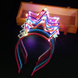 Sunshine smile 6 x flashing crown headband, luminous headband, luminous wreath hair, fairy lights, hair bat, headband, illuminated party