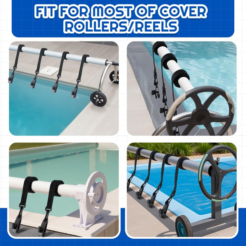 Frienda 18 Pcs Pool Solar Cover Reel Attachment Kit, Solar