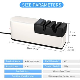 Electric knife sharpener, 5 in 1 knife sharpening system with straight blade, professional diamond knife sharpener FOR rough sharpening, repair and sharpening of knives (TU8)