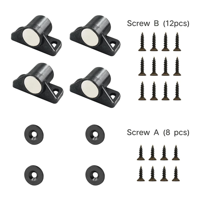 Sunivaca Magnetic Door Catch, 4 Pack Cabinet Magnetic Catch, Neodymium
