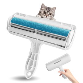 Velupet Zoom Pet Hair Remover Lint Roller for Pet,Cat Hair Removal Tool Reusable Lint Roller for Furniture, Couch, Carpet, Clothing and Bedding,White Blue