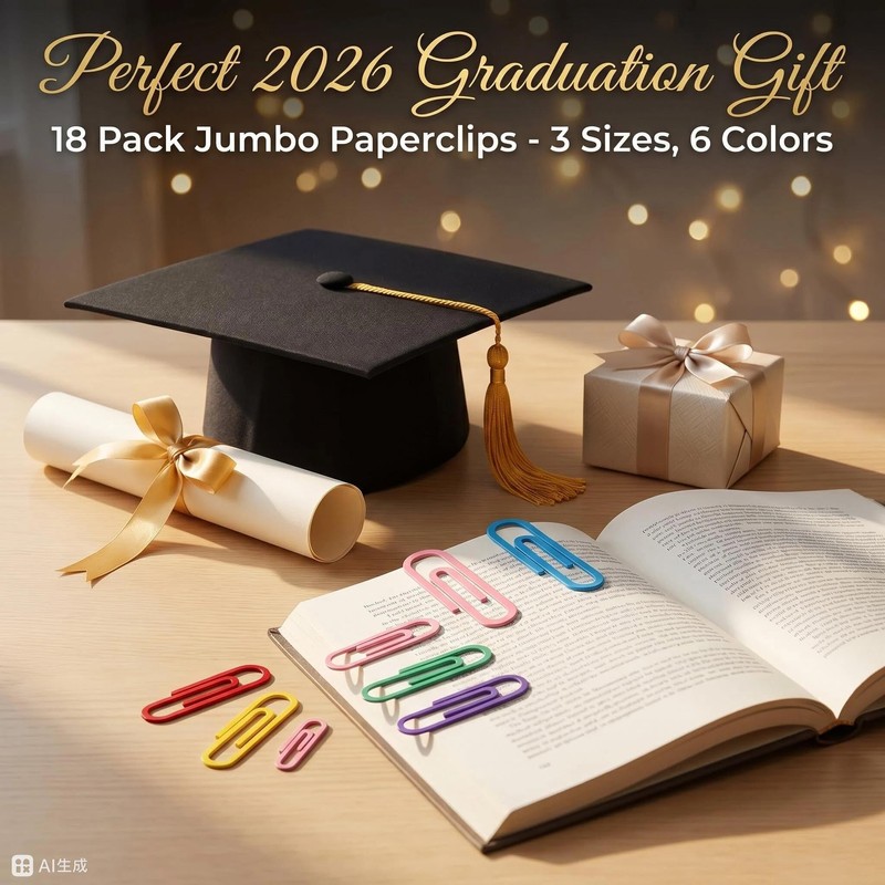 3 Sizes (18Pcs) Jumbo Paper Clips Back to School Student