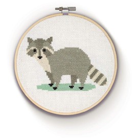 The Crafty Kit Company Racoon DIY Cross Stitch Craft Kit for Beginners – Made in The UK