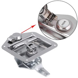 Qiilu T Shape Handle Lock Tools Stainless Steel Folding T-Handle Latch Folding Box Keys Kit for Truck Trailer Car Camp