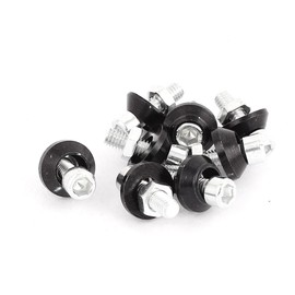 8 Pcs Car Auto Aluminum License Plate Bolt Screws Black 1996-2023