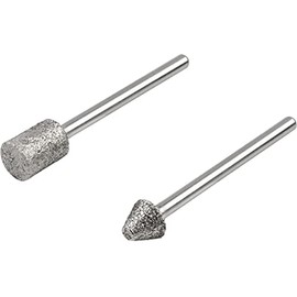 Wolfcraft 5989000 Diamond Grinding Point Set Cylindrical and Pointed Cone, 2 Pieces