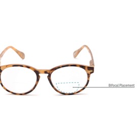 Round Bifocal Reading Glasses in Light Brown Tortoise by Readers.com | The Actor | +2.25