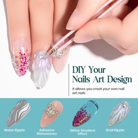 MIZHSE 60g Clear Hard Builder Nail Gel For Nail Extension Nail Strengthen 3D Nail Gel 3D Gel Nail Art Manicure Kit With 100pcs Nail Forms And Brush