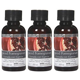Hosley's Set of 3, 55 ml Spiced Pomegranate Fragrance Warming Oils. Ideal Gift for Weddings, Spa, Meditation Settings. P1