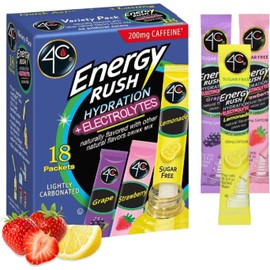 4C Paquete Surtido de 18 Palitos Energy Rush Psd con Electrolitos