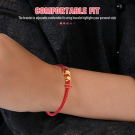 SAFIGLE Adjustable Red Cord Bracelet: Chinese New Year Snake Bracelet - Braided Rope Zodiac Sign Snake Charm - Stylish Accessory for Men and Women