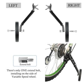 Stabilisers for Childs Bike, 2 Pack Training Wheels for Kids Bike Stabilisers for Kids Bike 18 20 22 Inch Variable Speed Bike, Kids Stabilisers for Bikes, Kids Bicycle Stabilisers