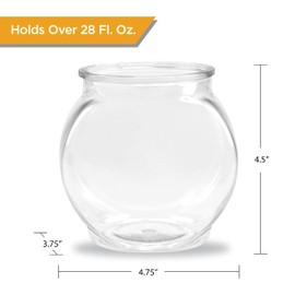 Flat-Sided Fishbowl Party Cups – 4-Pack (22 oz) – Durable Plastic, Fun Fishbowl Design for Cocktails, Mocktails, & Parties – Perfect for Indoor/Outdoor Events, BBQs, and Unique Party Favors