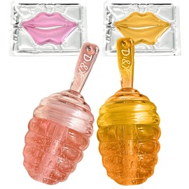 Leogony 4pcs Clear Lip Gloss Sets for Teenage Girls Women, 2 Honey Moisturizing Lip Oil Sets and 2 Lip Masks, Cute Lip Balm for Kawaii Makeup