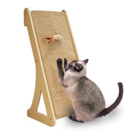 Meeyoview Cat Scratcher, L Shape Cat Scratching Pad, Sisal Cat Scratch Board for Indoor Cats, Wall Furniture Protector with Catnip (Triangular Scratcher)