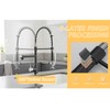 Fapully Kitchen Sink Faucet,Pull Down Kitchen Faucet,Black and Chrome Kitchen