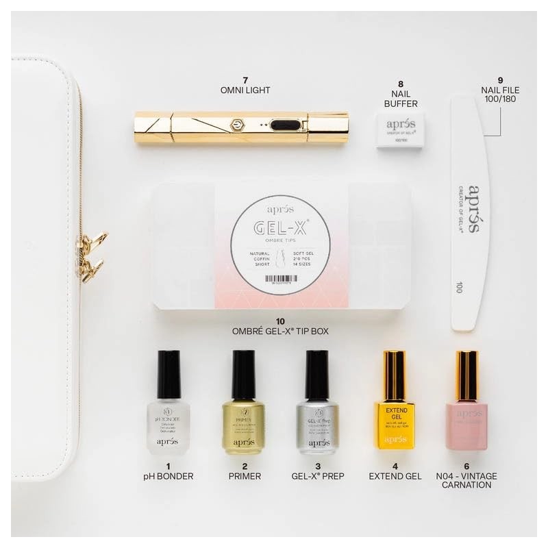 Apres Ombre Gel-X® Nail Extension Kit, 14 sizes 00-9, Premium