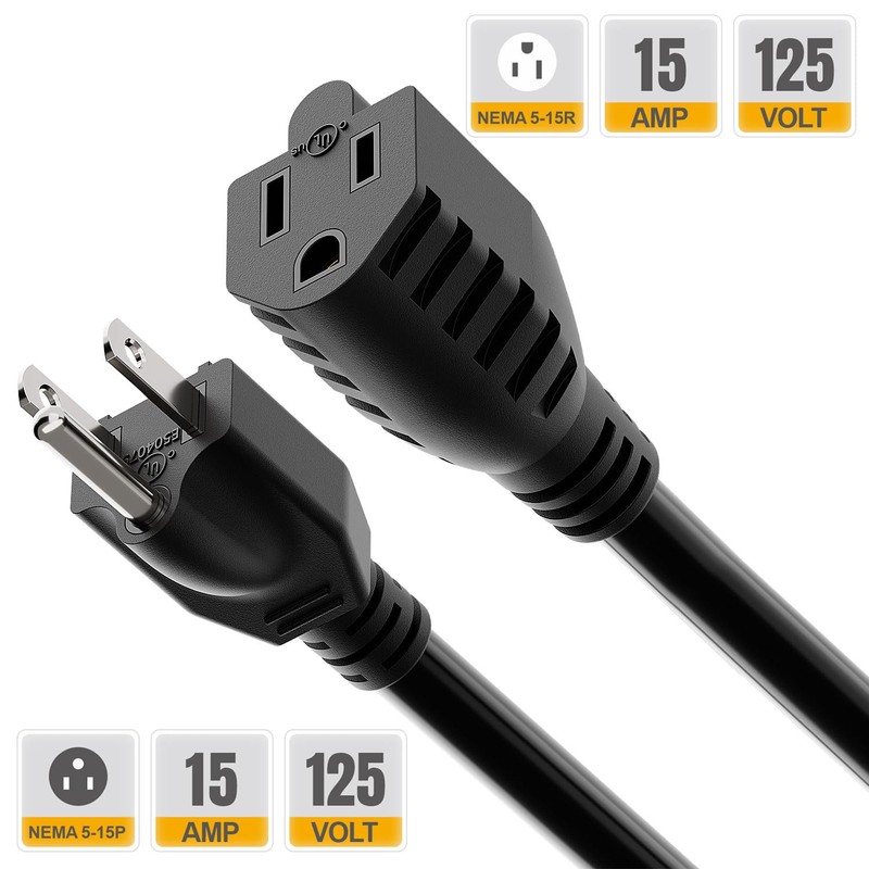 Inline On/Off Switch Extension Cord, Plugrand 3-Prong Household Switchable Power