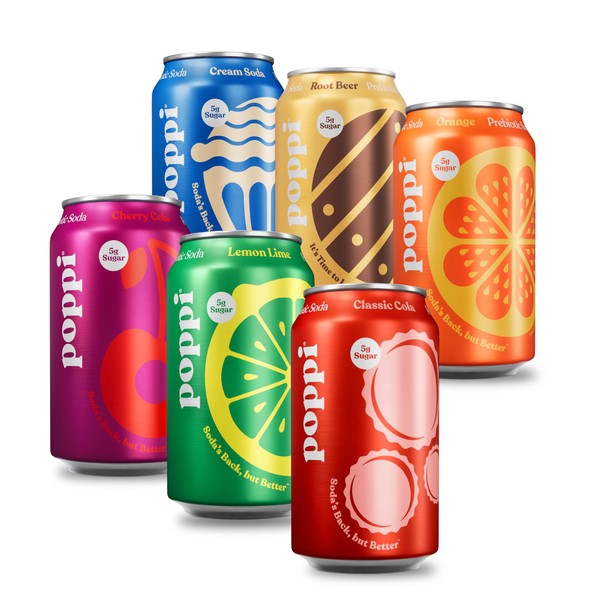 Poppi Sparkling Prebiotic Soda Beverage with Apple Cider Vinegar, Seltzer