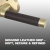 FLIRABBIT Leather Wrapped Brass Privacy Door Handle – Brass Interior